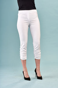 Ruche Solid Techno Cropped Pants