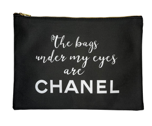 Pouch Black with Chanel Saying