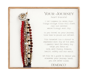 Garnet Journey Heart Bracelet