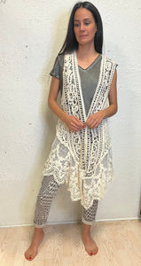 Lace and Crochet Long Vest