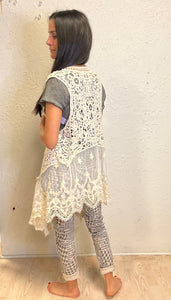 Lace and Crochet Long Vest