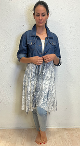 Mini Jean Jacket with Long Lace Bottom