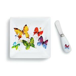 Flock of Butterflies Plate with Spreader Set