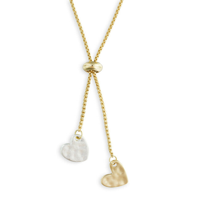Charm Necklace - Double Heart
