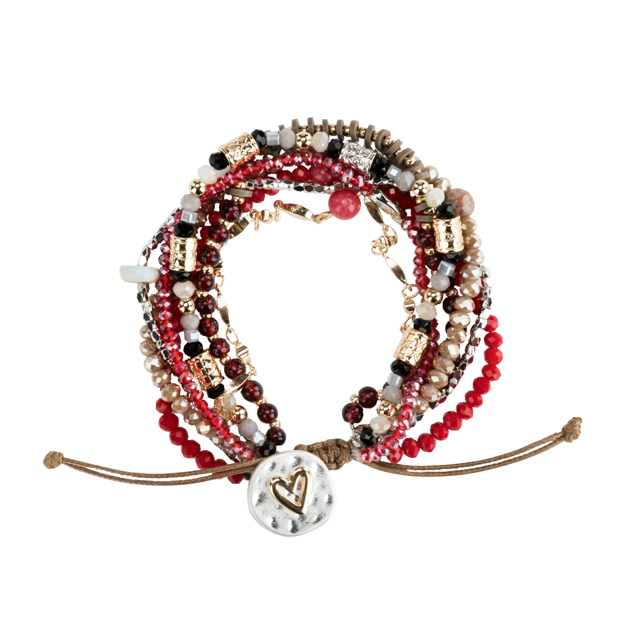 Garnet Journey Heart Bracelet