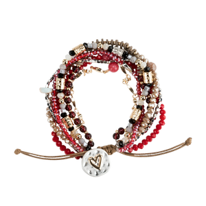 Garnet Journey Heart Bracelet