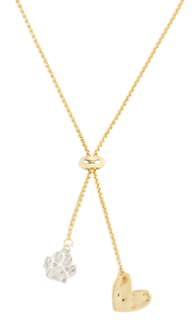 Lariat Charm Necklace - Paw Print Necklace